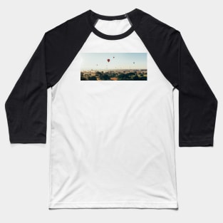 Hot-Air Balloons Flying Over Bagan Pagodas in Myanmar (Burma) Baseball T-Shirt